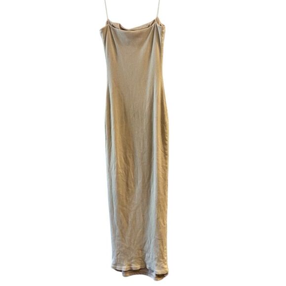 Meshki Tan Mia Thin Strap Bodycon Maxi Dress Size Large - Picture 2 of 6